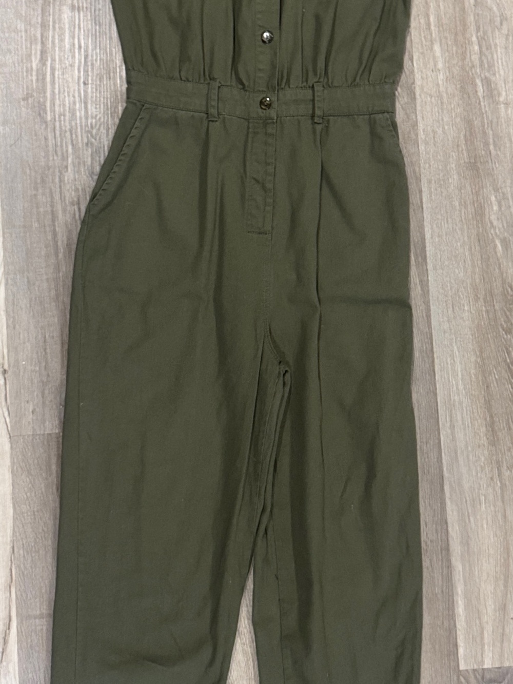 Japna Olive Green Cotton Full Button Jumper - Picture 11 of 11